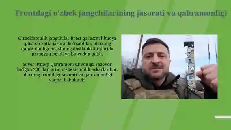 Ikkinchi jahon urushi davrida oʻzbek xalqining frontdagi va front ortidagi matonati 4