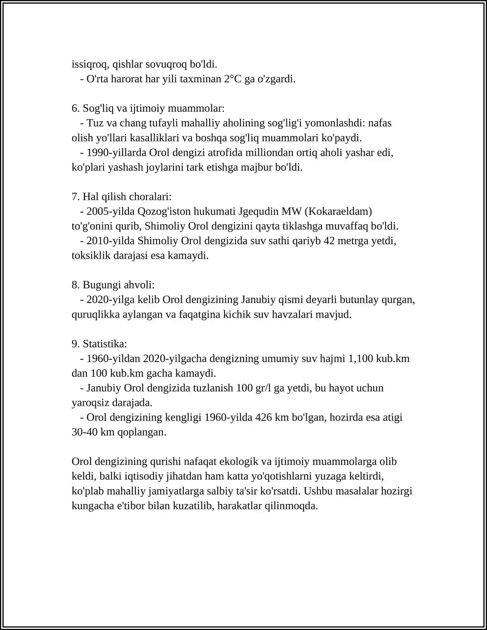 Orol fojiasi va oqibatlari 4