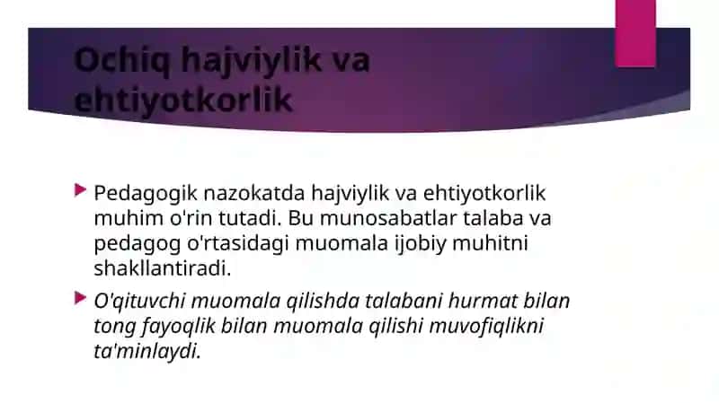 Pedagogik nazokat va odob-axloqi 4