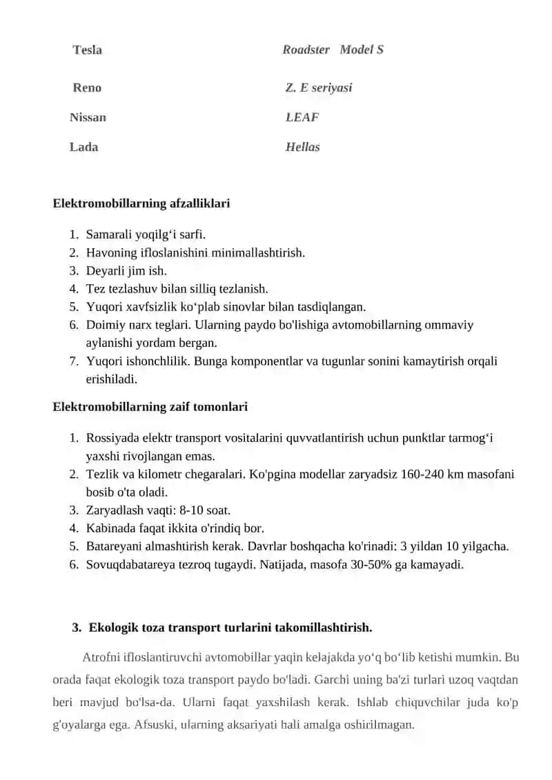 EKOLOGIK TOZA TRANSPORT TIZIMINI RIVOJLANTIRISH. 4