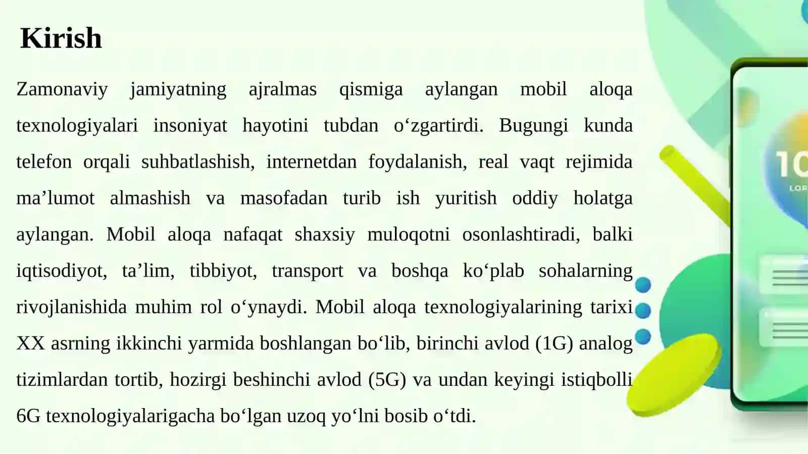 Mobil aloqa texnologiyalari 4