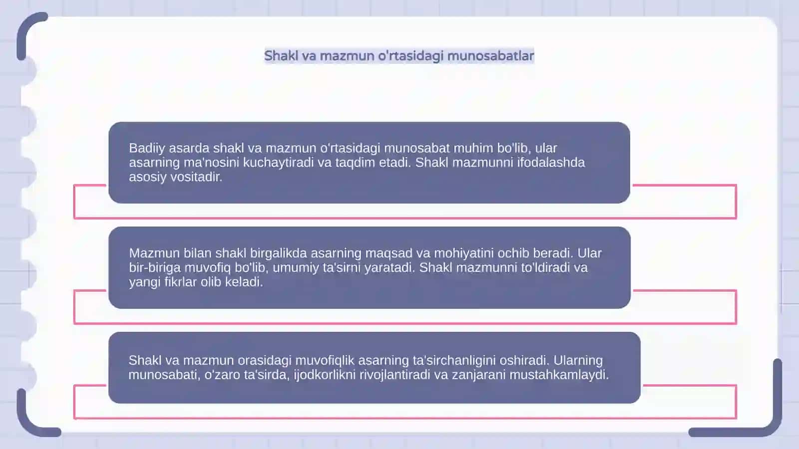 Badiiy asarda shakl va mazmun munosabatlari 4