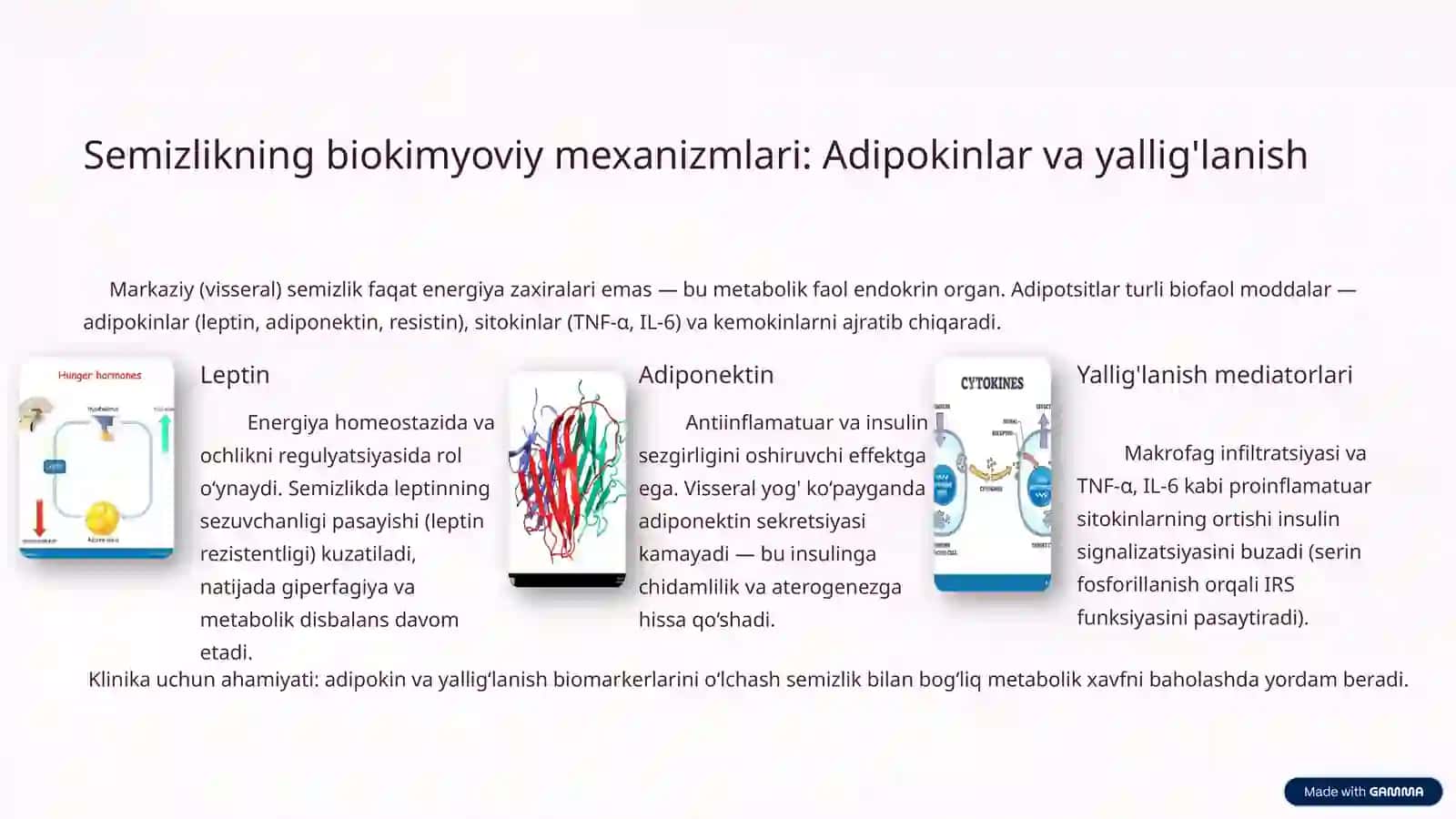 Metabolik sindrom: biokimyoviy asoslar va asoratlar 4