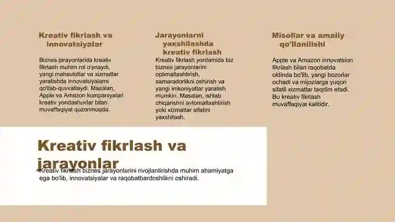 Kreativ fikrlash darajasi 4