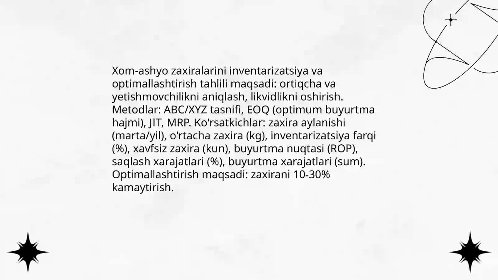 Materiyalliq resurslar paydalanish analizi 4