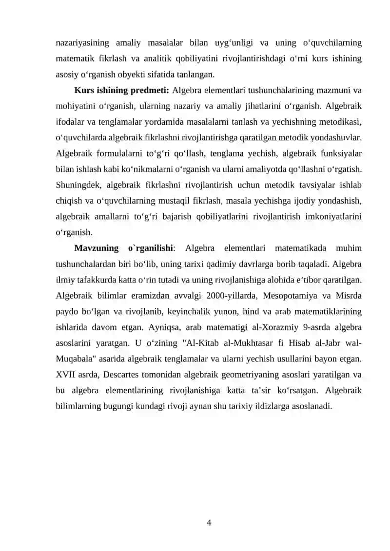 ALGEBRA ELEMENTLARI MAVZUSIDA TARIXIY MATERIALLARDAN FOYDALANISH 4