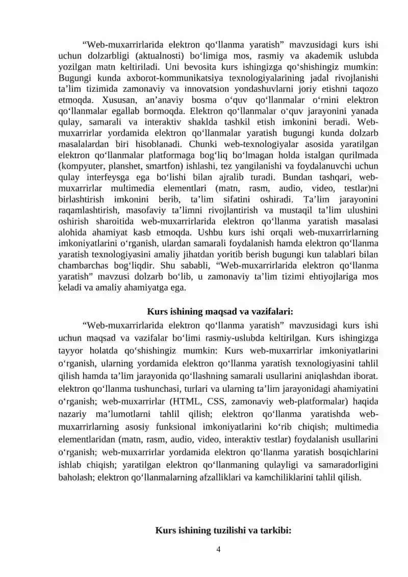 Web-muharrirlarida electron qo’llanma yaratish 4