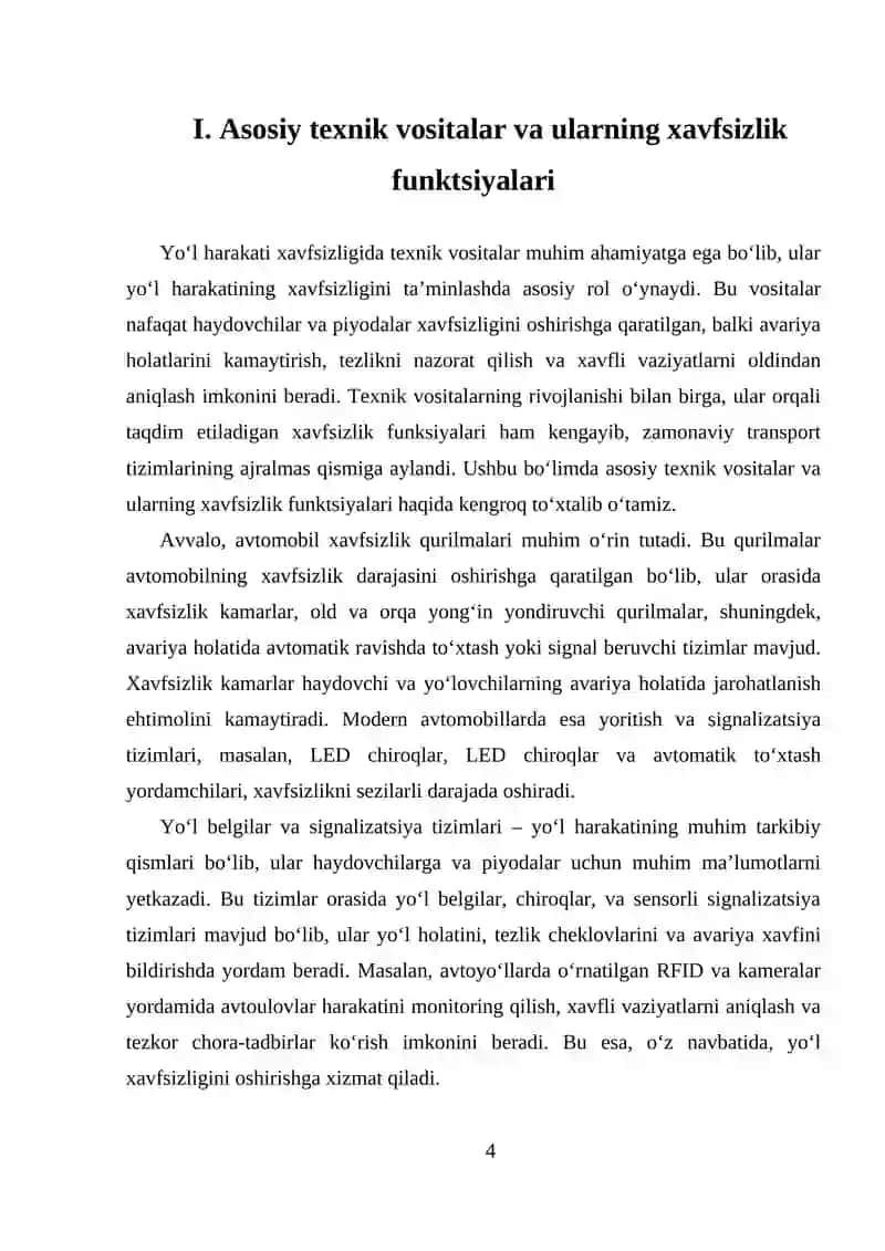 Yoʻl Harakati Xavfsizligida Texnik Vositalar 4