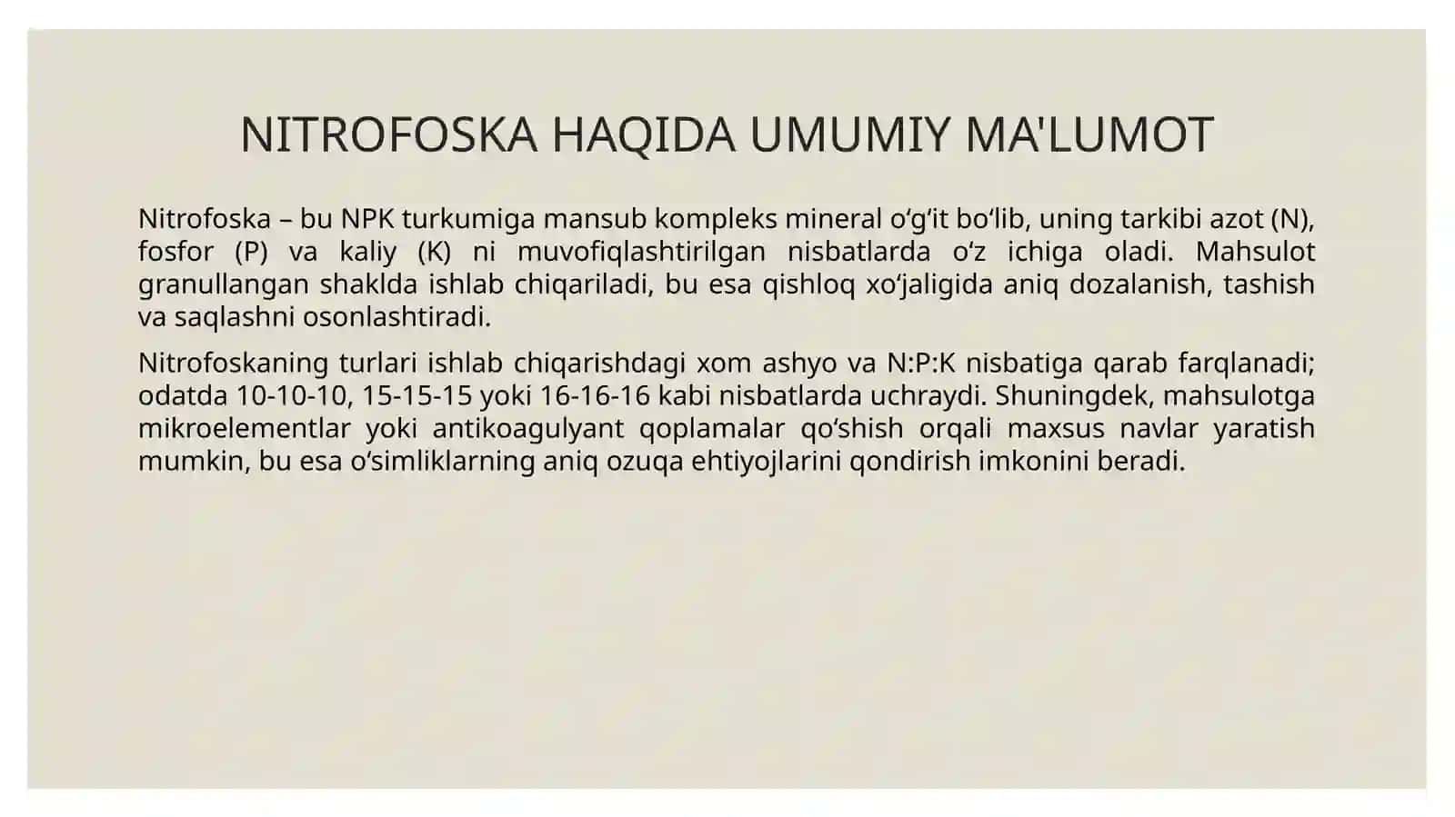 Nitrofoska olish texnologiyasi 4