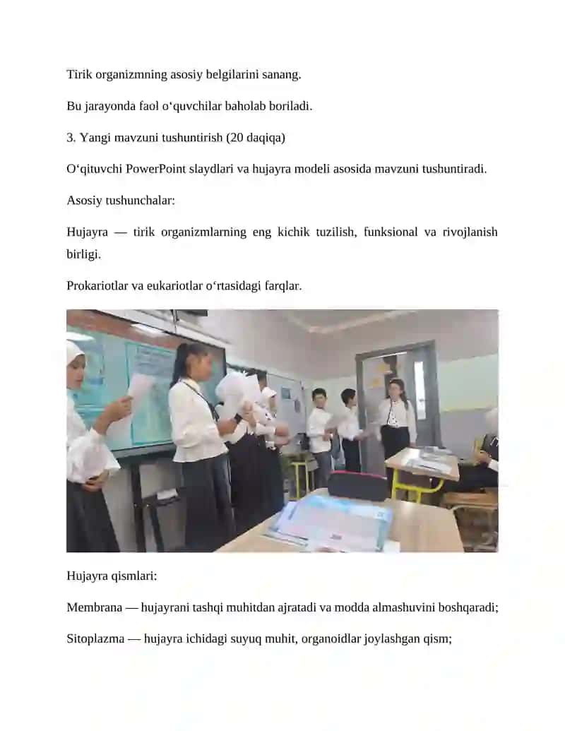 BIOLOGIYANI O`QITISH METODIKASI 4