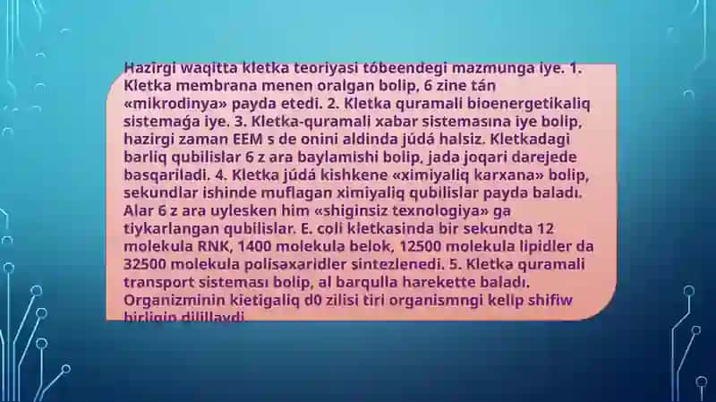 Kletkaniň ximiyaliq qurami 4