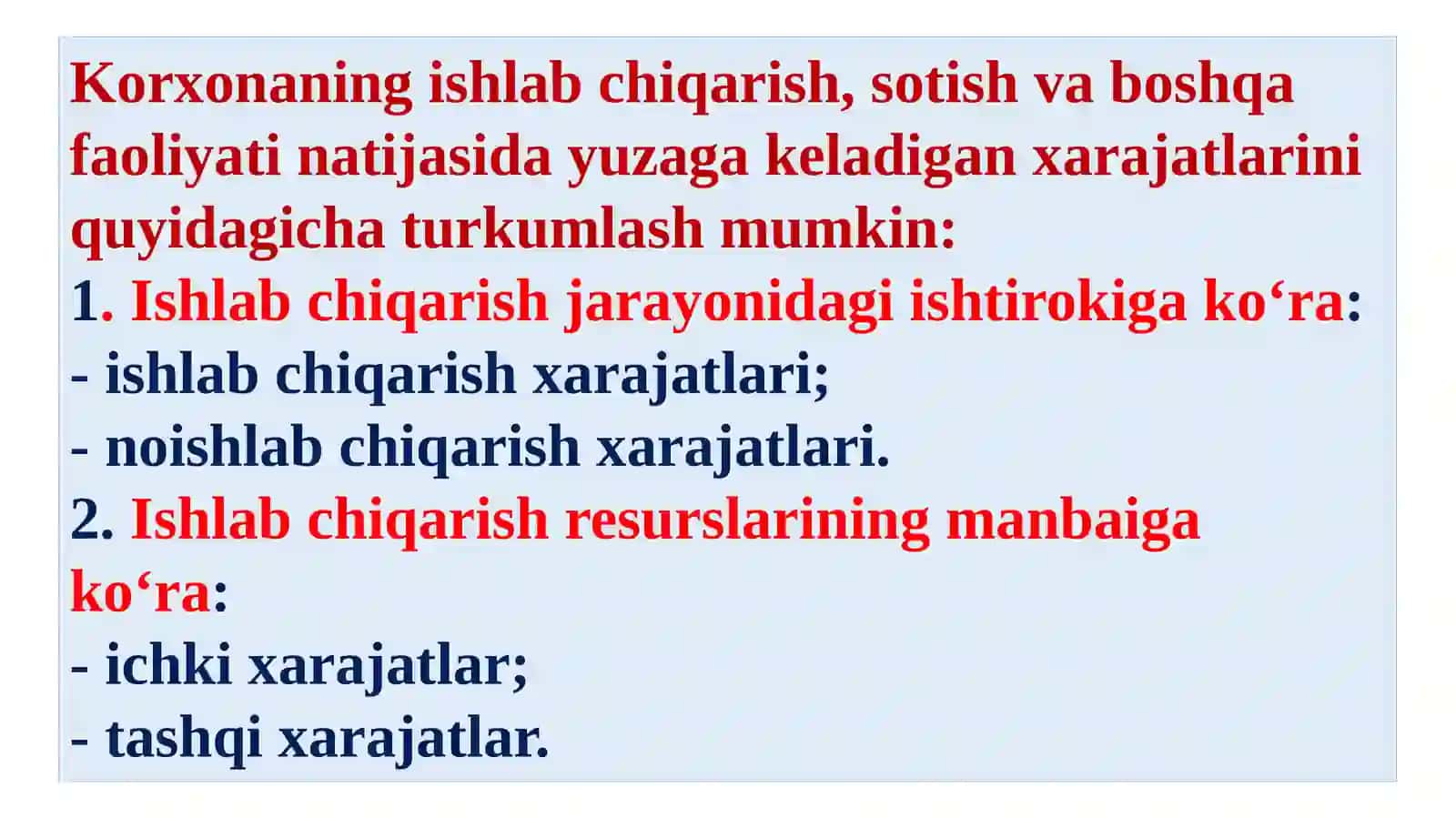 Korxona xarajatlari 4