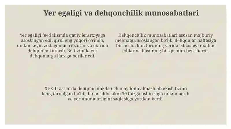 Feodalizmning iqtisodiy asoslari 4