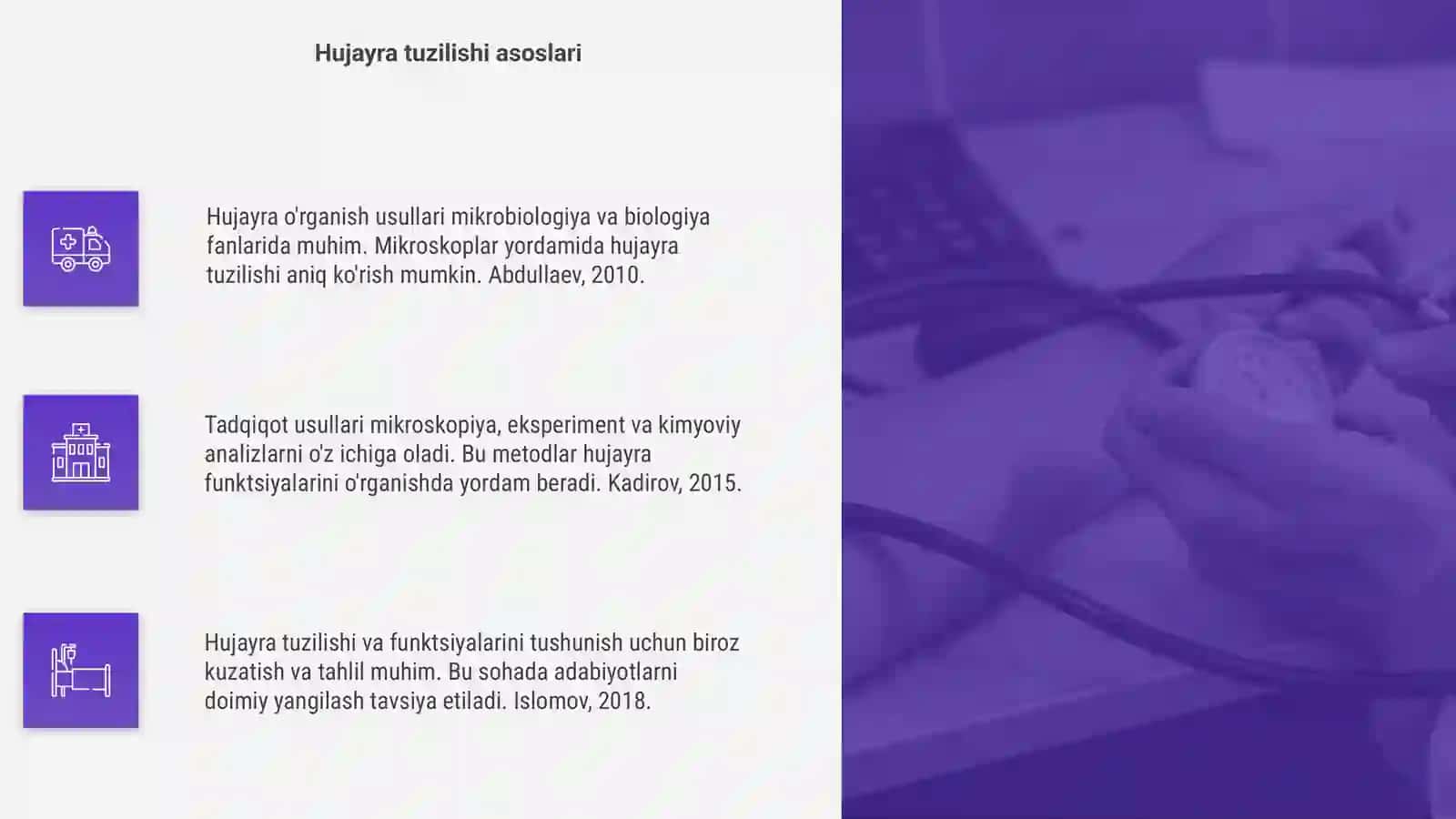 Hujayrani o'rganish usullari 4