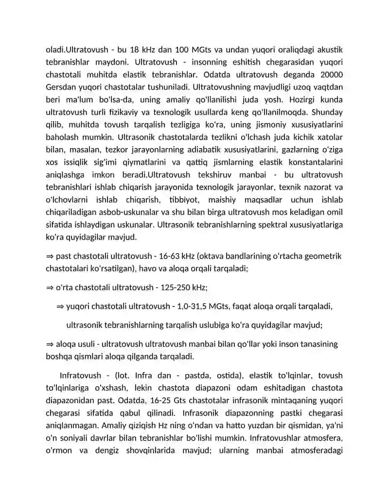 Ultratovushlar va infratovushlar 4