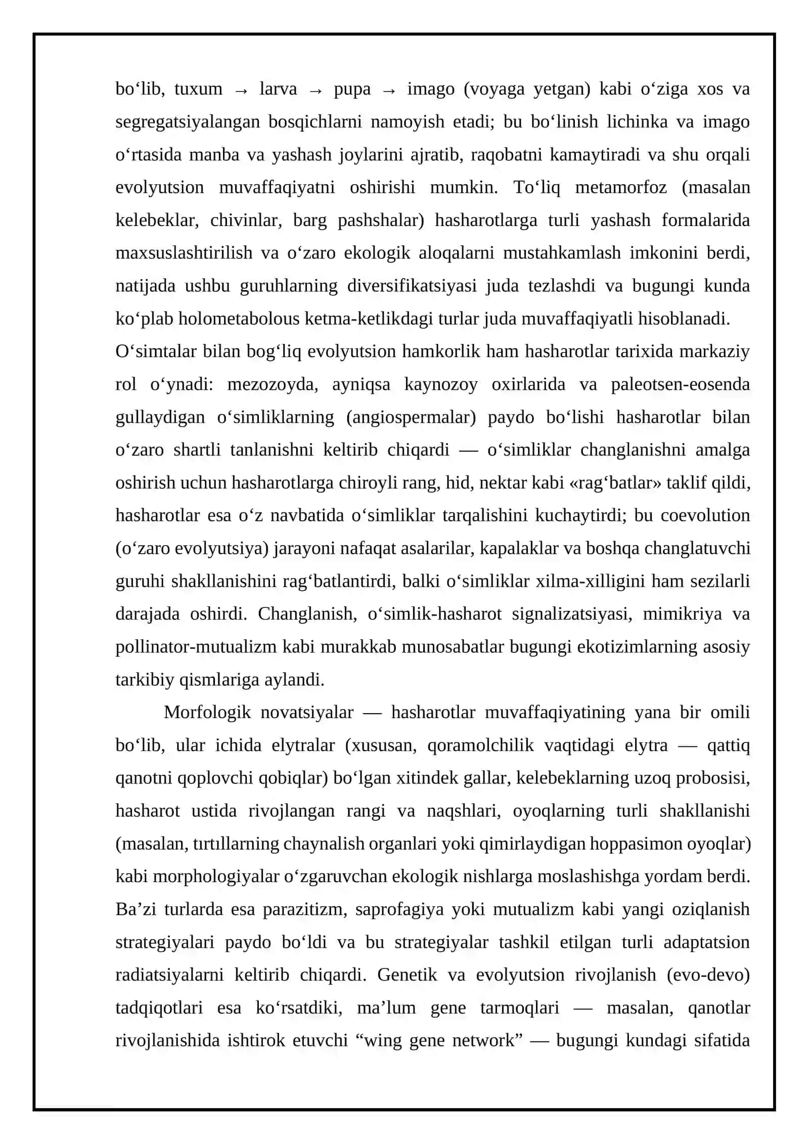 Hasharotlar evolyutsiyasi 4