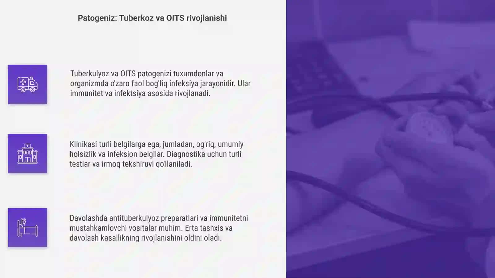 Tuberkulyoz va OITS: patogenizi, klinikasi,diagnostika va davolash 4