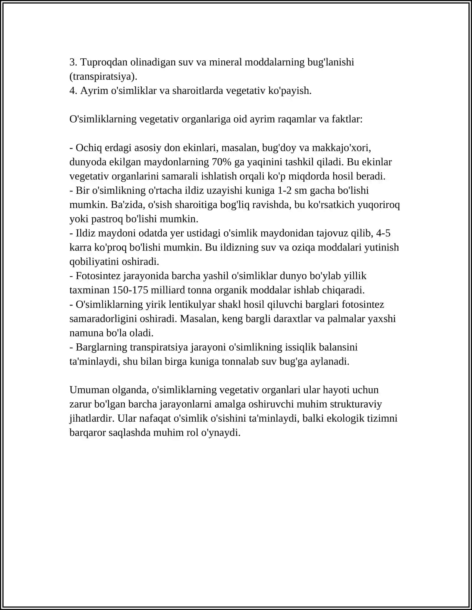 O'Simliklarning Vegetativ Organlari 4