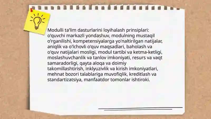 Modulli ta'limni tashkil etish 4