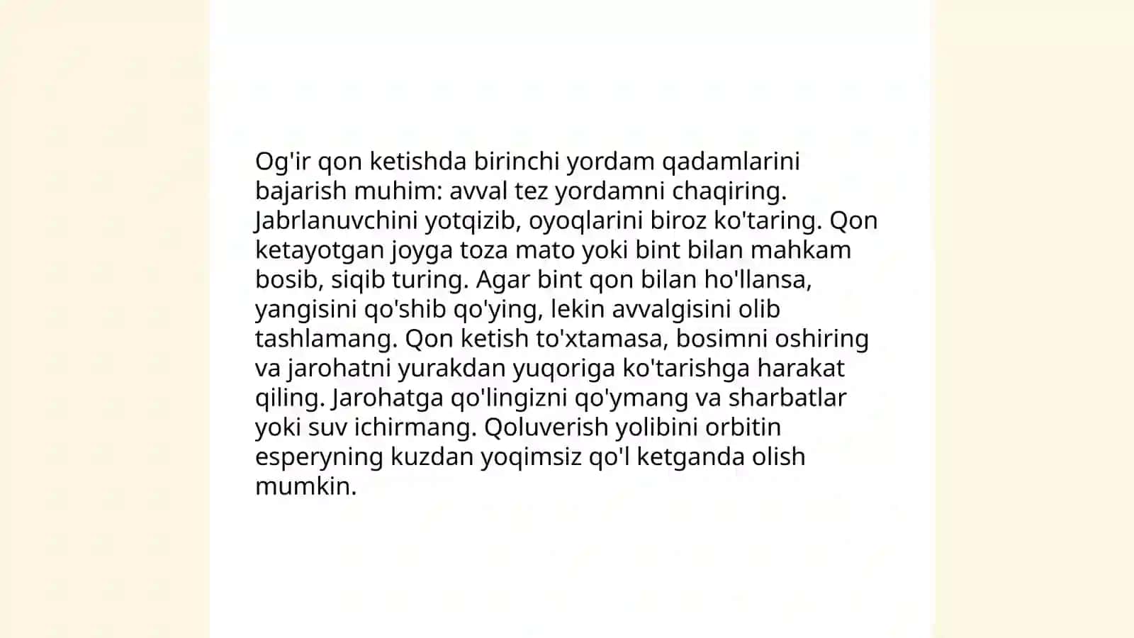 Qon ketishini to'xtatish 4