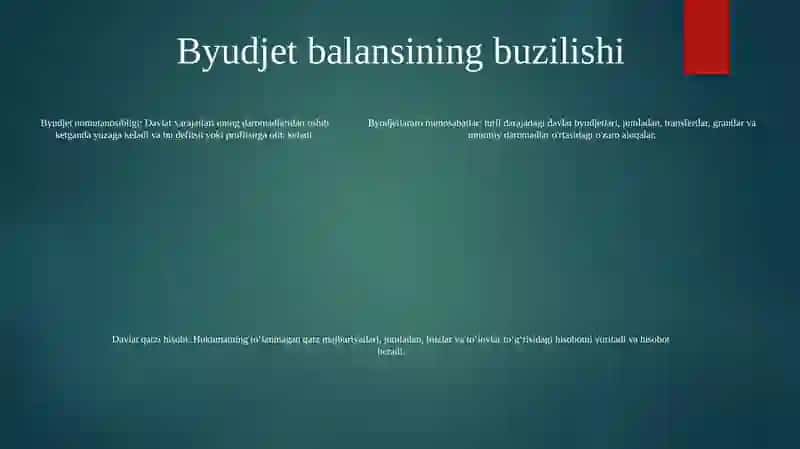 Byudjetlararo Munosabatlar Hamda Qarzlar Hisobi 4