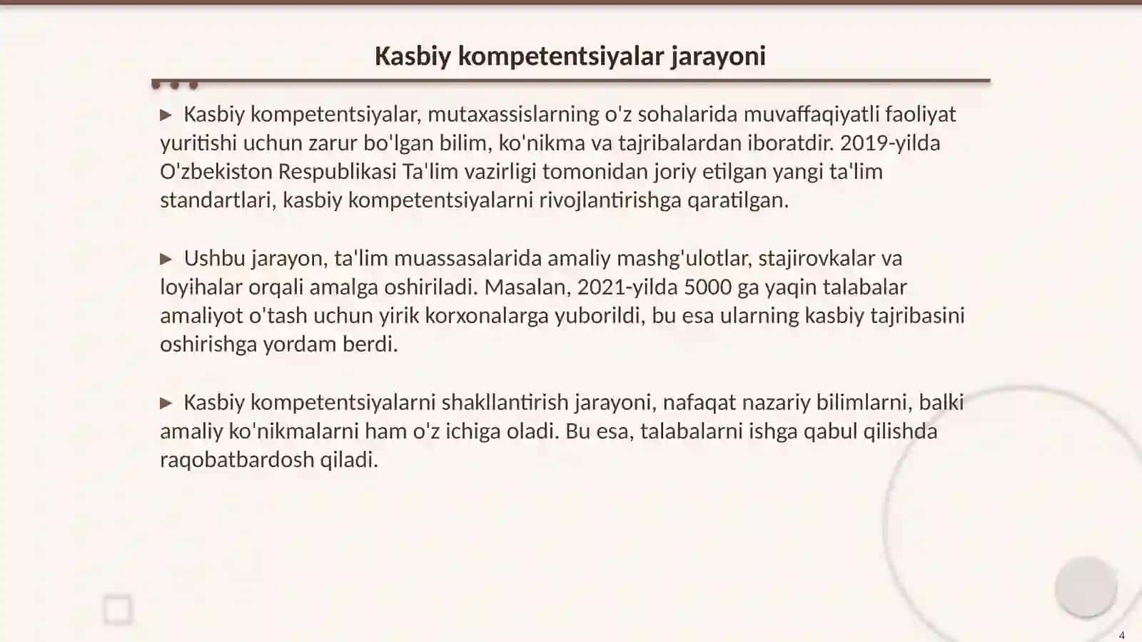 Akademik savodxonlik kasbiy kompetentsiyalarni shakllantirish asosi sifatida 4