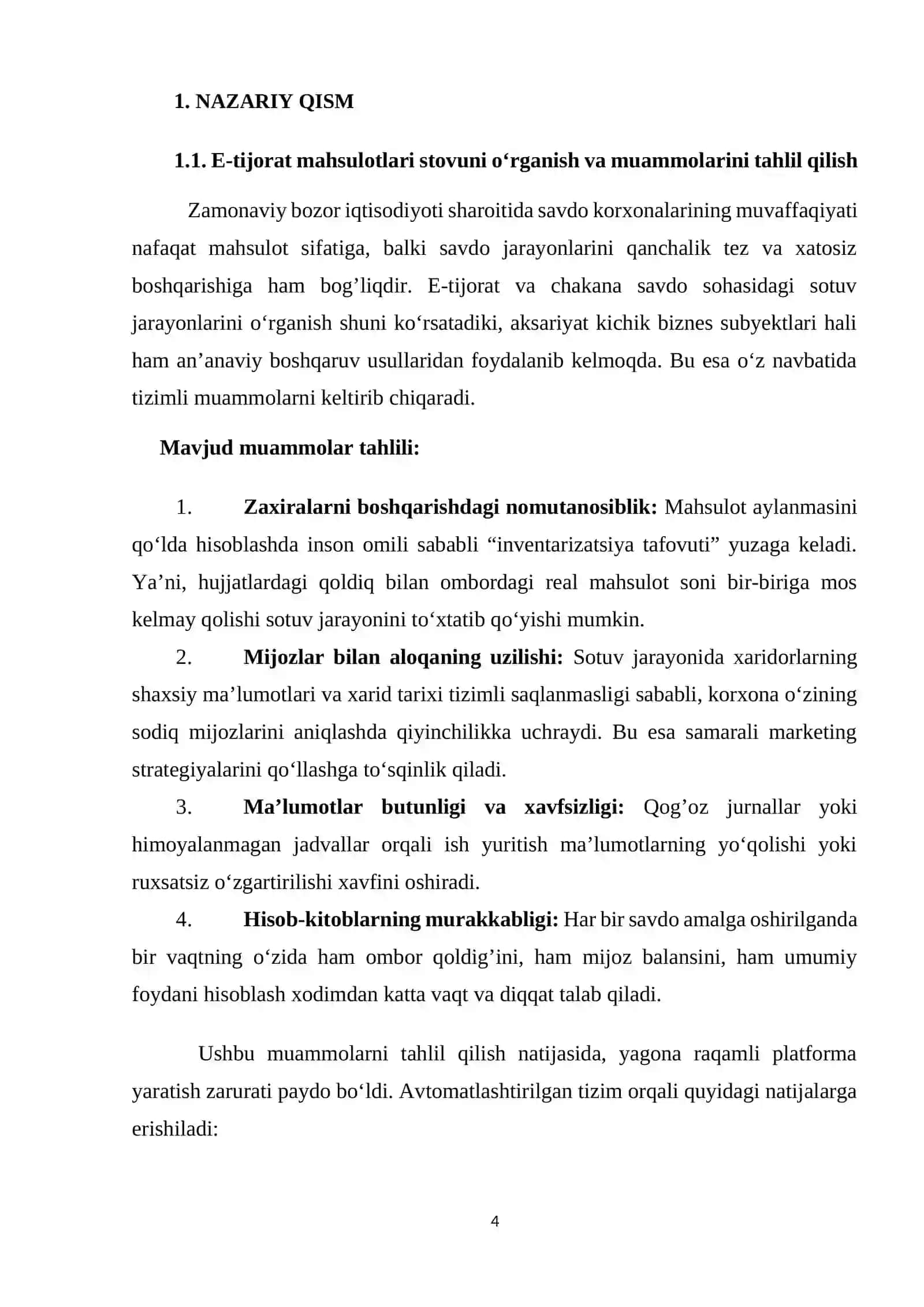 Visual Studio muhitida kurs ishi | Kurs ishi - E - TIJORAT UCHUN MAHSULOTLAR VA MIJOZLARNI BOSHQARISH DASTUR ILOVASINI YARATISH 4