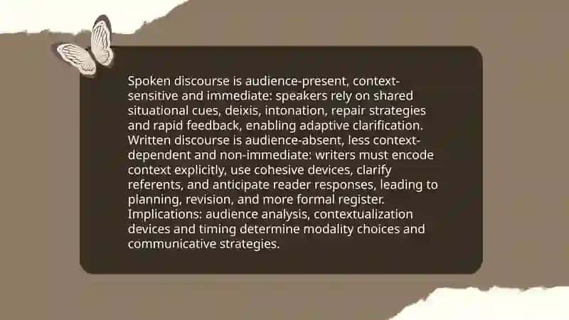 Main Differences between Spoken and Written Discourse 4