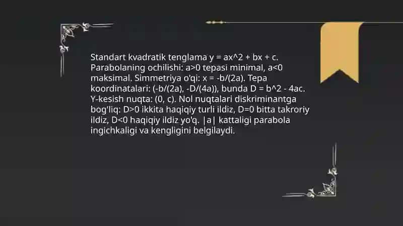 Parabola va uning xossalari 4