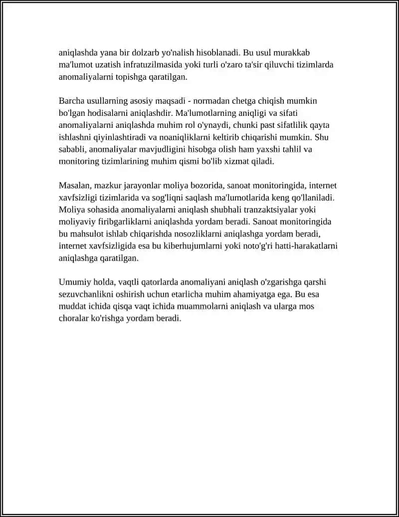 VAQTLI QATORLARDA ANOMALIYANI ANIQLASH 4