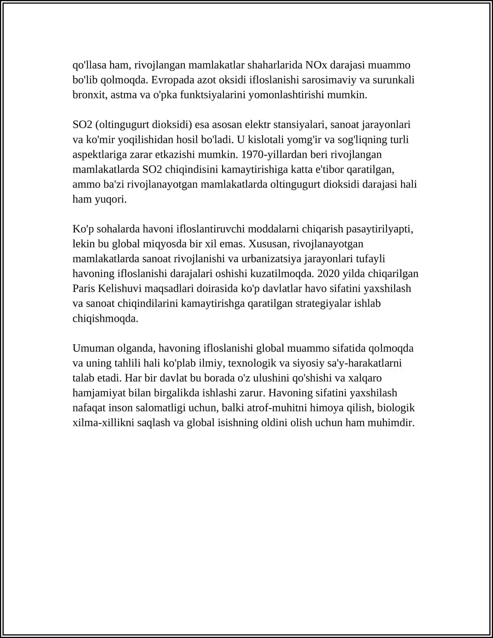 DUNYODAGI EKOLOGIK MUOMALAR 4