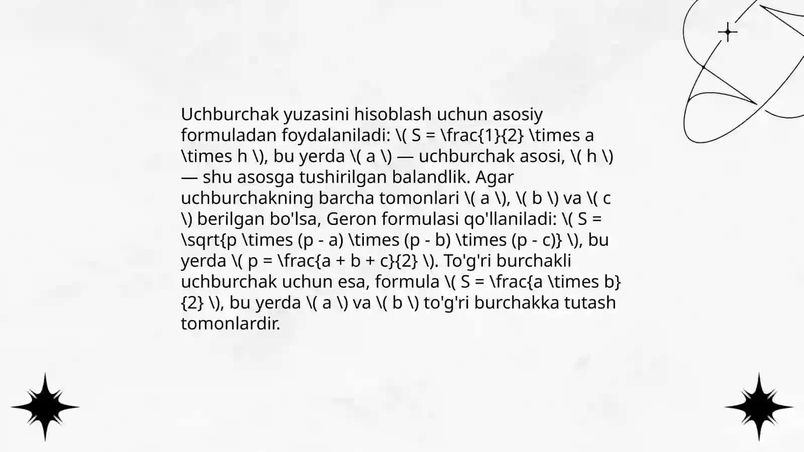 Figuralarning yuzi. Figuralar yuzini o’lchash usullari 4