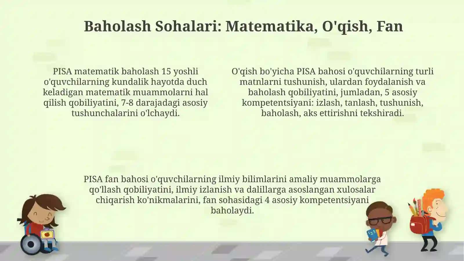 PISAning Maqsadi va Kognitiv Faoliyat Turlari 4