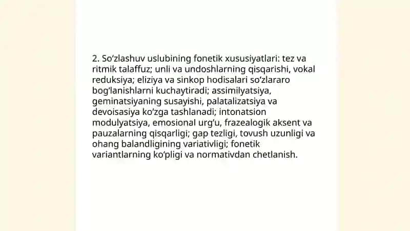 Soʻzlashuv Uslubi Hususiyatlarini O'rganish 4