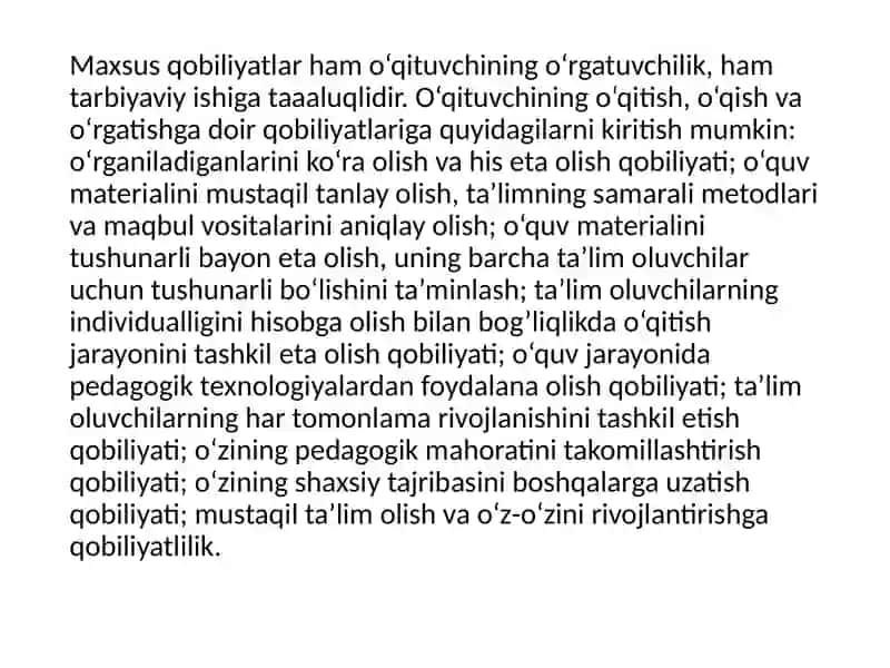 Pedagogik qobiliyat va pedagogiko‘zaromunosabat 4