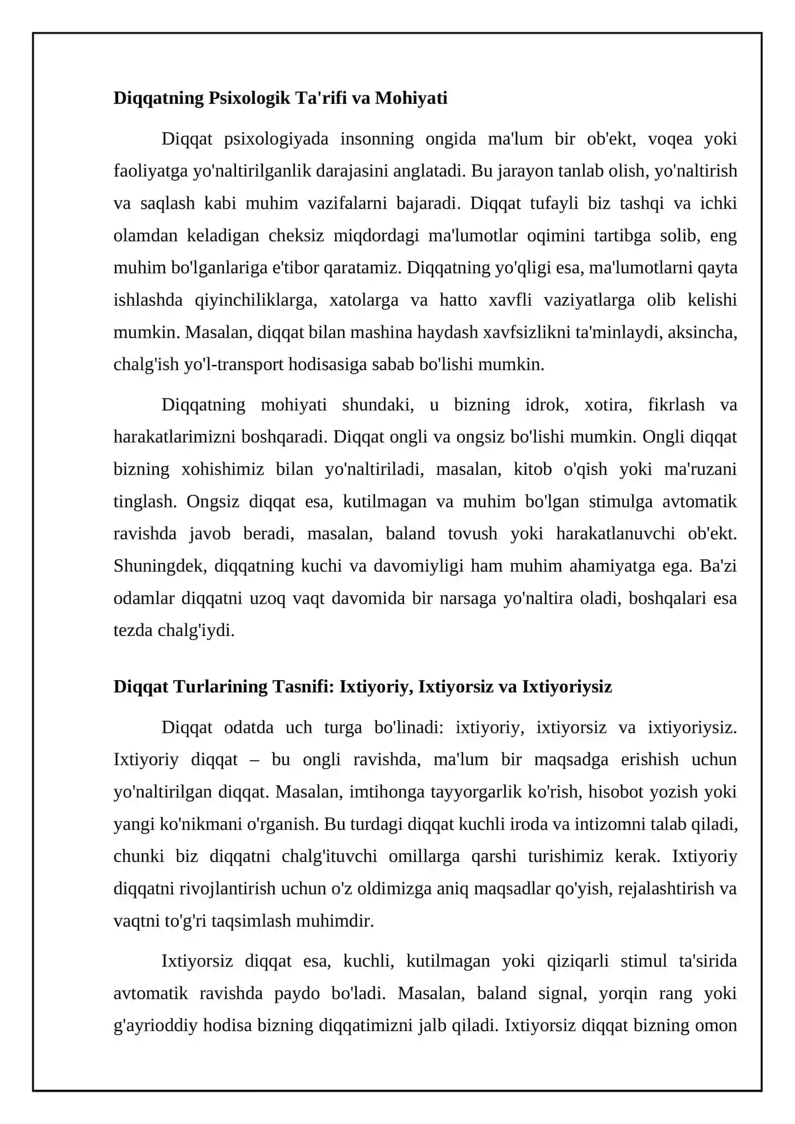 Diqqat Haqida Tushuncha 4