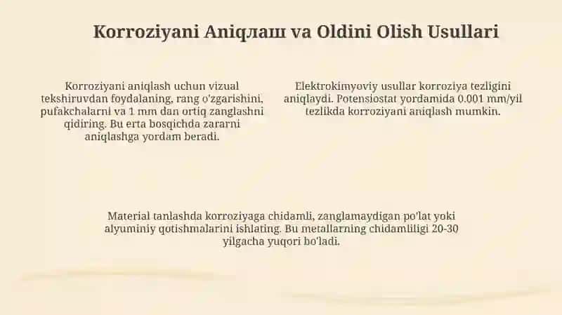 Uyda korroziyani yoʻqotish usuli 4