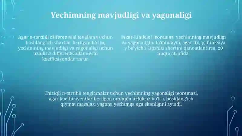 N-tartibli differensial tenglama 4