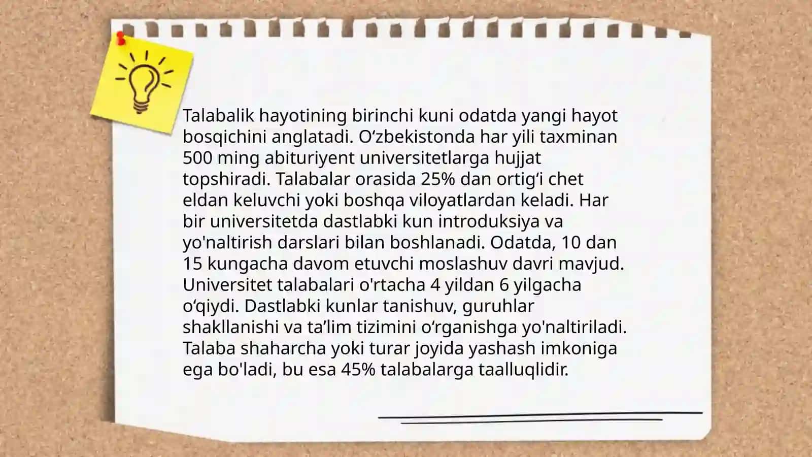 Talabalikka tayyorgarlik davri 4