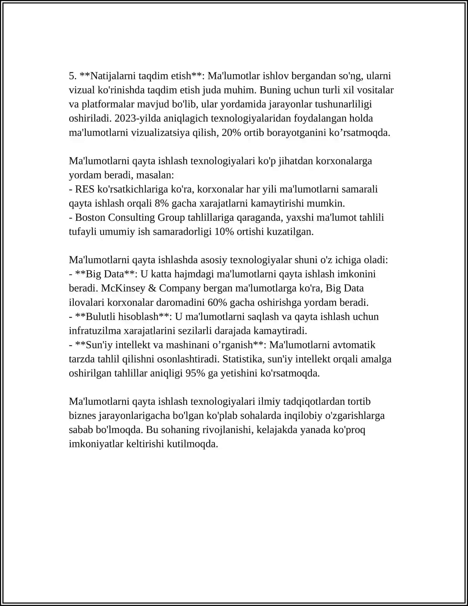 MA`LUMOTLARNING INTELLEKTUAL TAHLILI TEXNOLOGIYASI 4