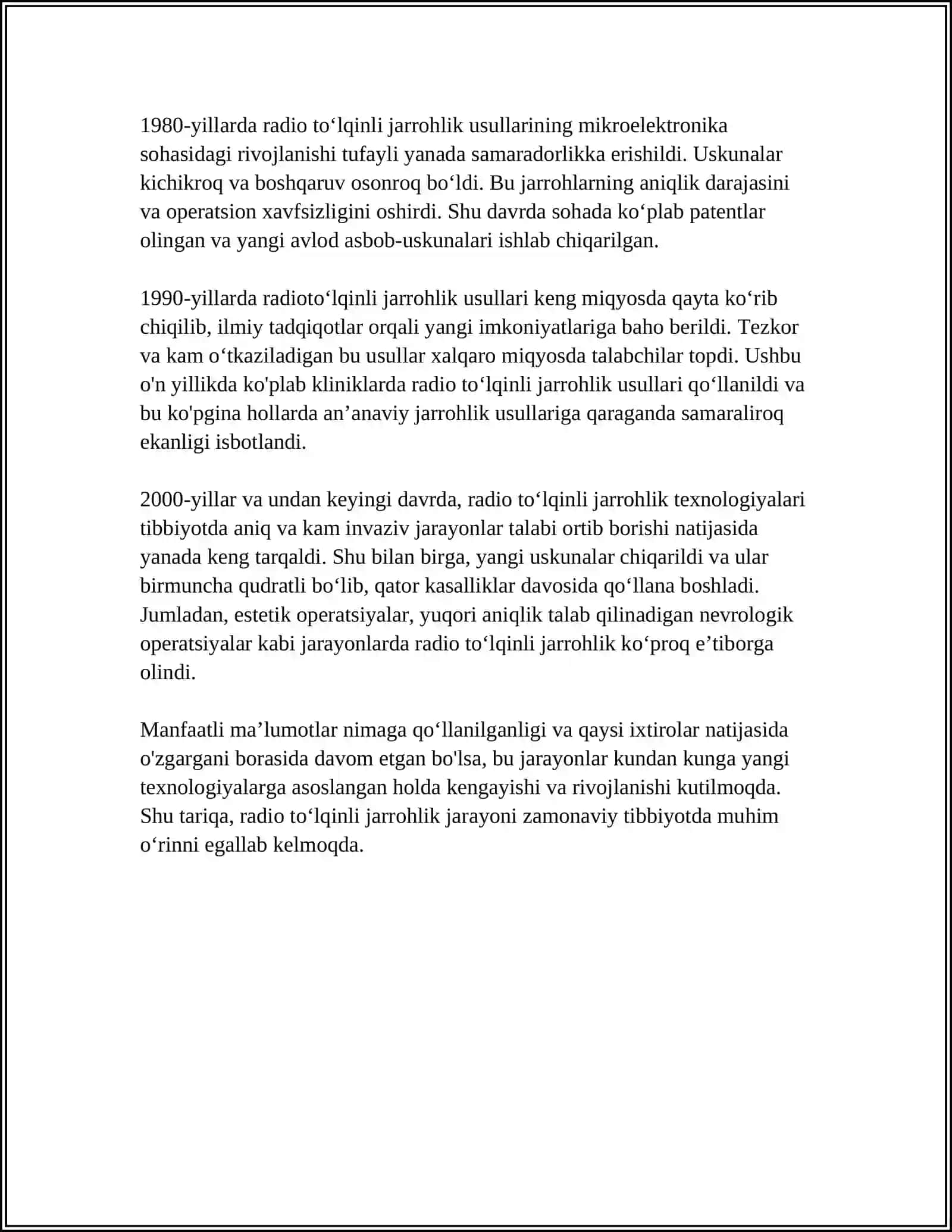 RADIO TOʻLQINLI JARROHLIK 4