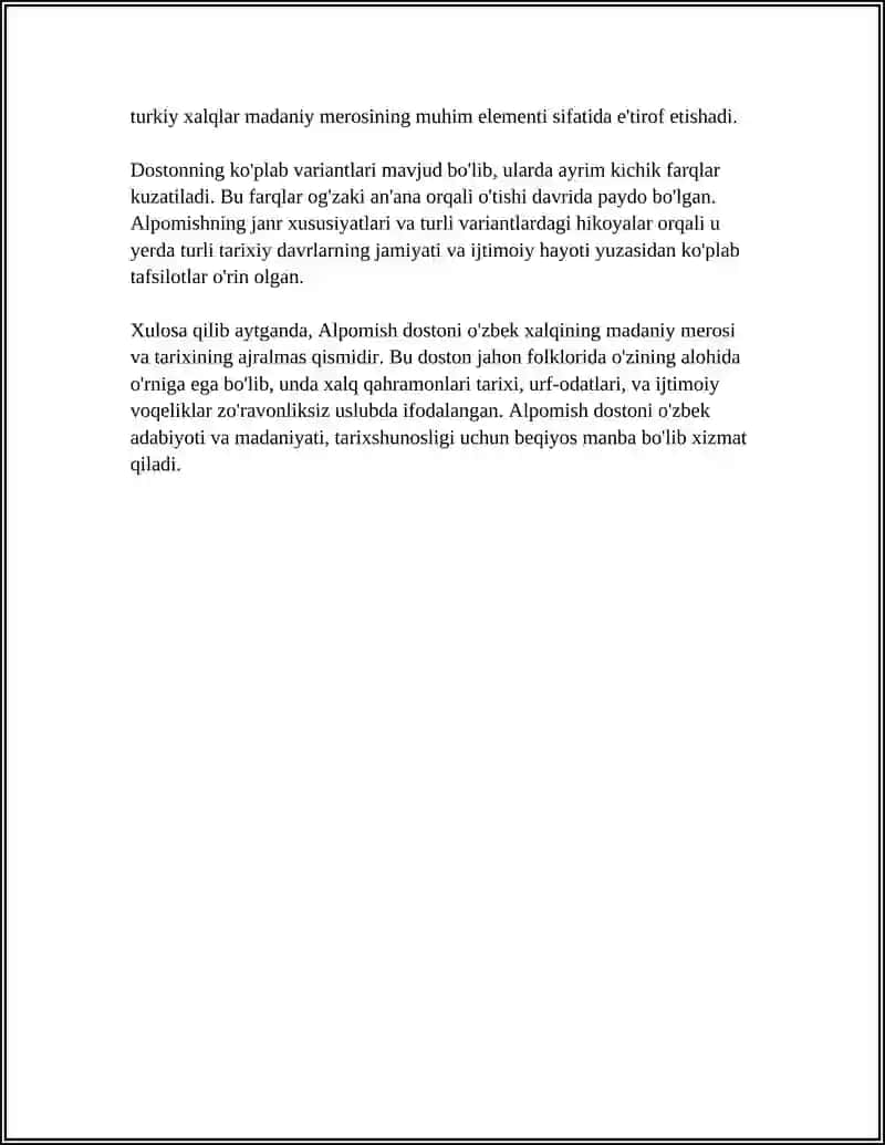 ALPOMISH DOSTONIGA MUSTAQIL ISH 4