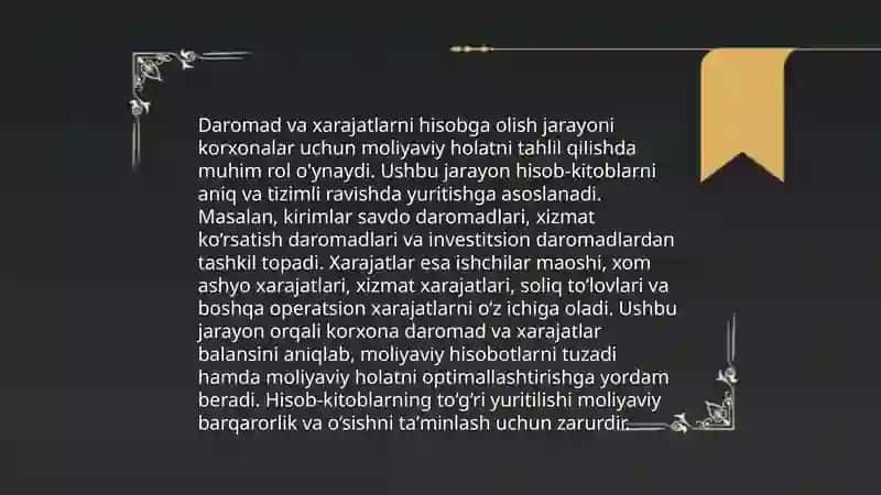 Transport tashkilotlarida daromad va xarajatlar auditining xususyatlari 4
