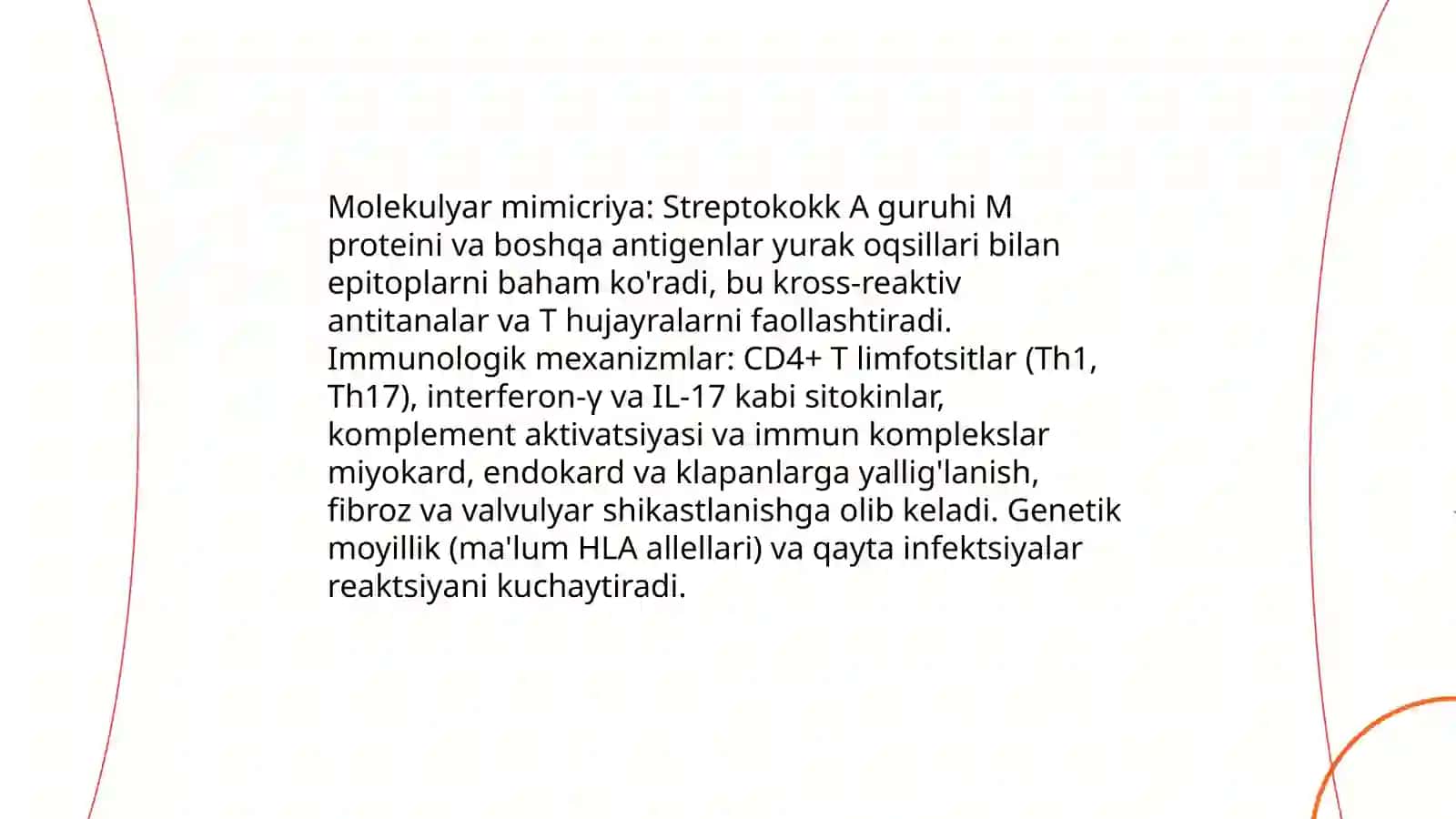 Oʻtkir revmatik isitma kasalligi sabablari klinik belgilari davolash va oldini olish choralari 4