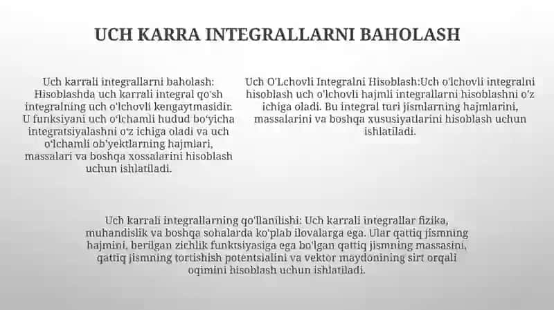 Uch OʻLchovli Integralni Hisoblash 4