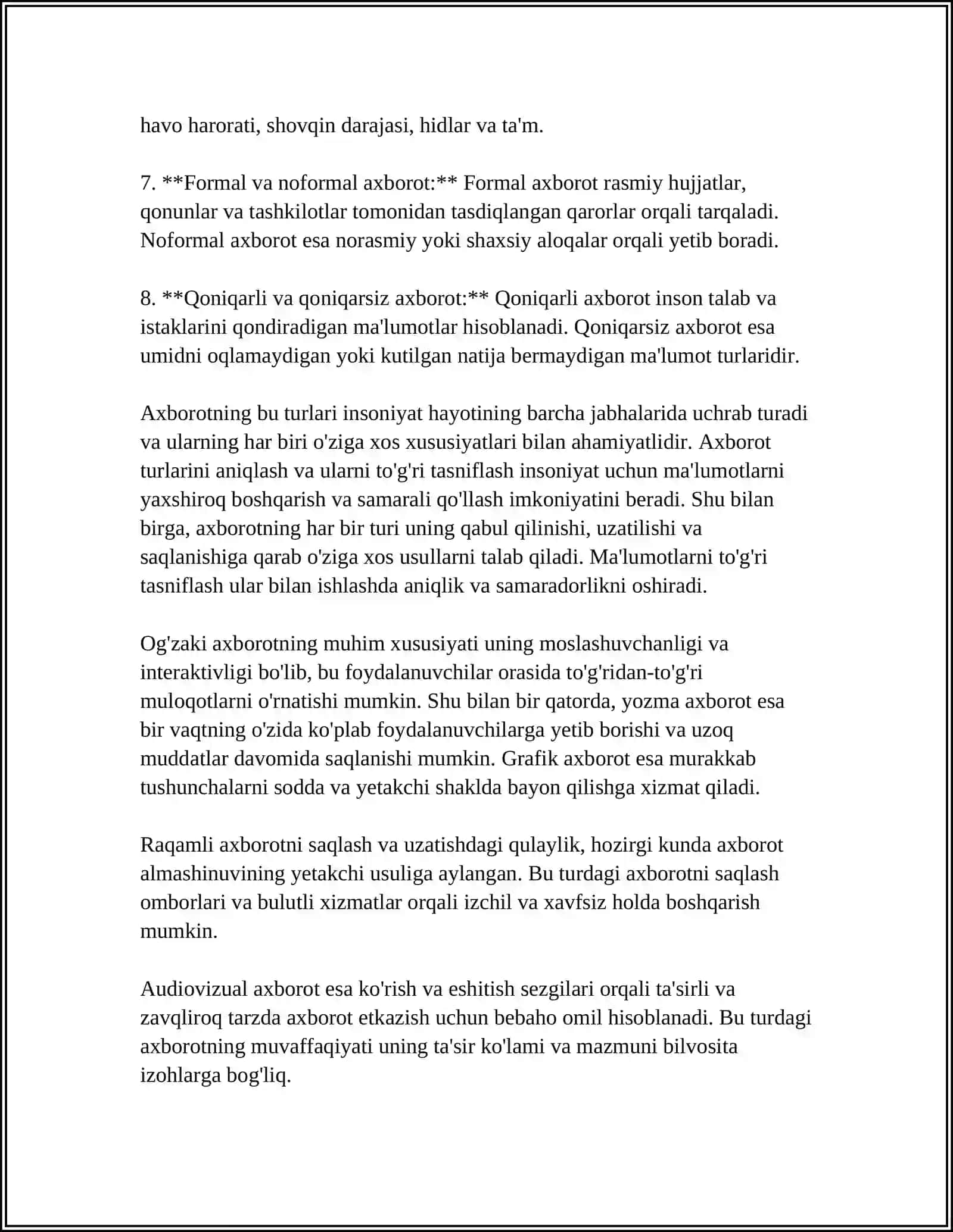 AXBOROT TURLARI VA UNING MANBALARI 4