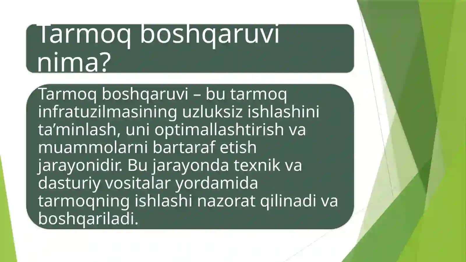Tarmoqboshqaruviniamalgaoshirilishi 4