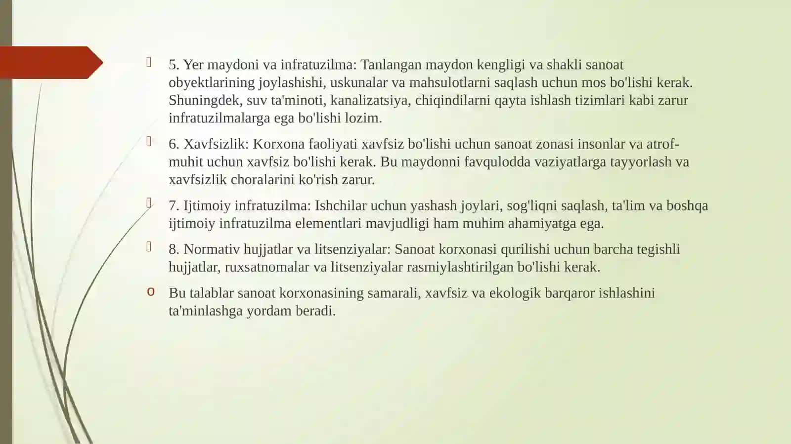 Sanoatkorxonalarini qurish uchun maydon tanlash 4