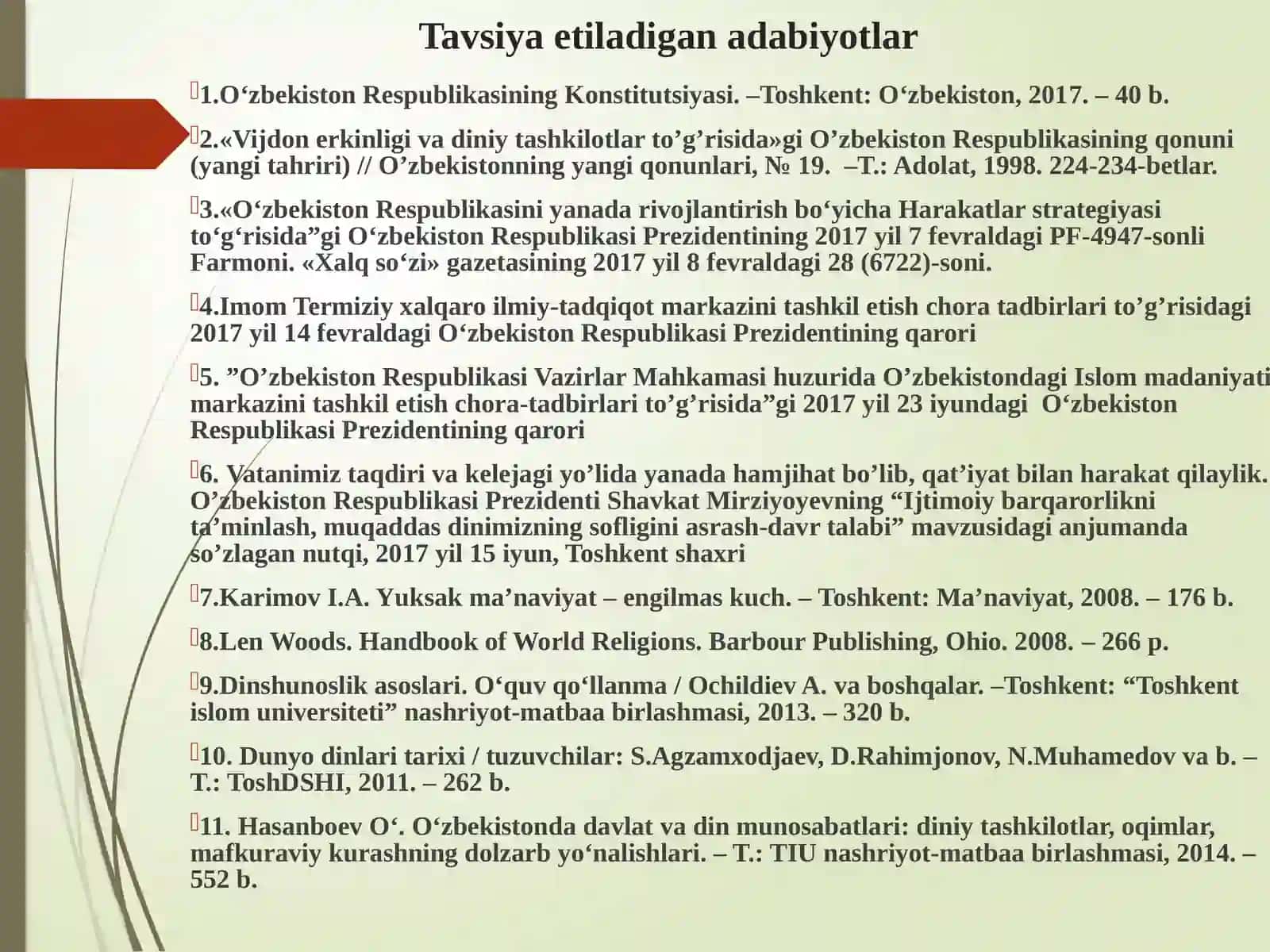 Диншунослик фанига кириш 4