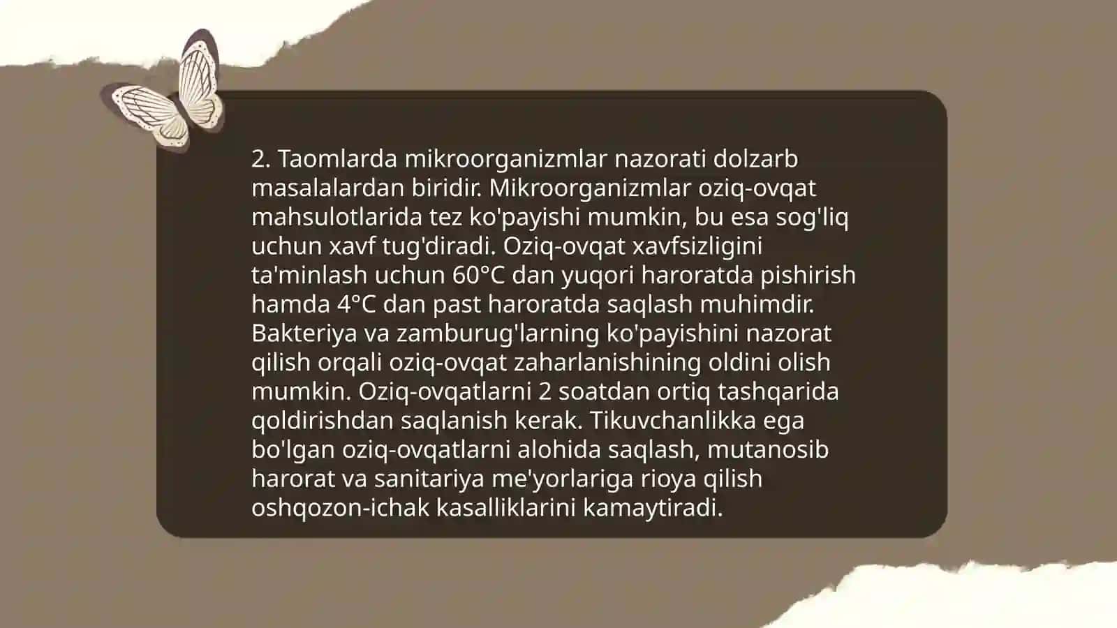 Oziq-ovqat gigiyenasi 4